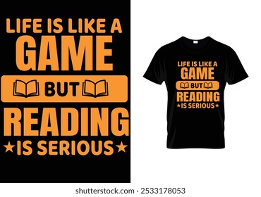  Lettering reading Book Tshirt Design