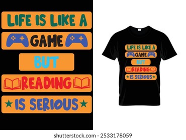 Lettering reading Book Tshirt Design