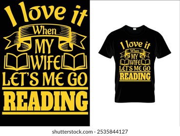  Lettering reading Book Tshirt Design