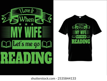  Lettering reading Book Tshirt Design