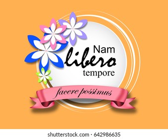 lettering, ribbon, frame. Vector illustration. Best mom / mum ever cute feminine design for menu, flyer, card, invitation.