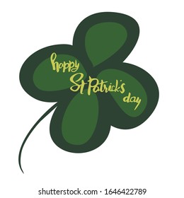 lettering Saints Patrick's Day with clover 