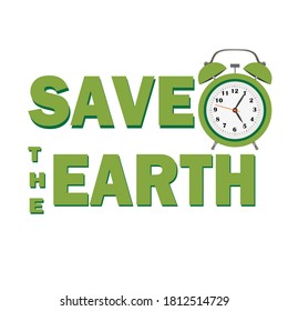 Lettering save the earth. Can be used for  clothing. Use for print, surface design, fashion wear. For design of album, scrapbook, card and invitation