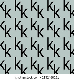 Lettering seamless pattern. Alphabet seamless patter. Letter k. Green background and cover.