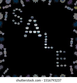 Lettering. Seamless pattern. End of season special offer banner. Vector illustration. Picture in neutral, blue and black colors. Sale banner template design, Mega sale special offer.