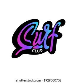 
Lettering serf klub. Colorful lettering isolated on background. Vector illustration, logo design