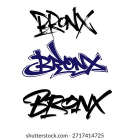 Lettering set "Bronx" Vector illustration.