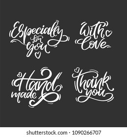 Lettering set. Handmade, thank you, especially for you, with love.