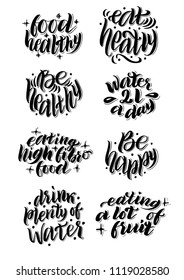 lettering set healthy food