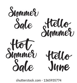 Lettering set Hot Summer Sale. Vector illustration.