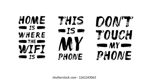 Lettering Set – Phrases About Phone And WiFi: 