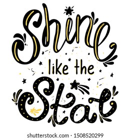 lettering shine like a star