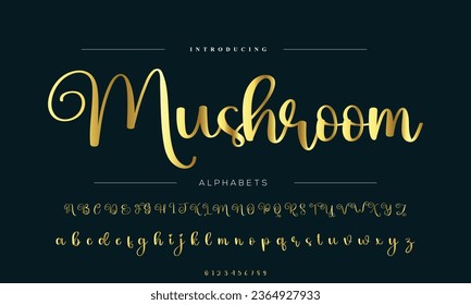 Lettering signature font isolated on grey background. brus style alphabet. Vector logo letters
