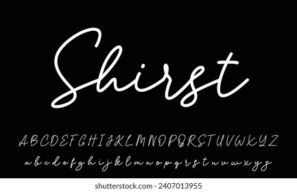 Lettering signature font isolated on grey background. brus style alphabet. Vector logo letters.