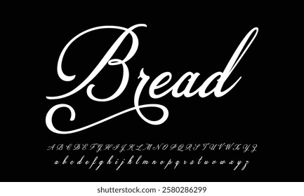 Lettering signature font isolated on grey background. brus style alphabet. Vector logo letters.