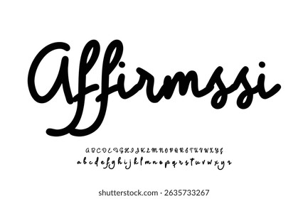 Lettering signature font isolated on grey background. burs style alphabet. Vector logo letters.