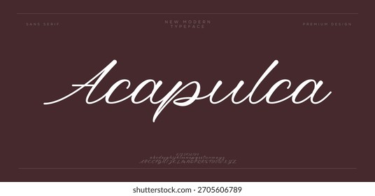 Fonte da assinatura da letra isolada no alfabeto do estilo do plano de fundo cinza. Letras do logotipo vetorial