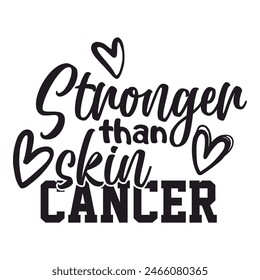 lettering skin cancer vector image, black ribbon, EPS 10