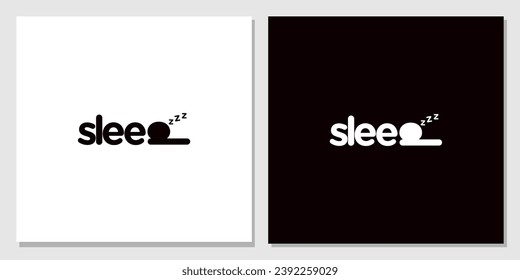 Lettering Sleep Typography Logo Design Vector
