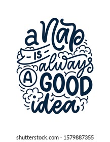 Lettering Slogan about sleep and good night. Vector illustration design for graphics, prints, posters, cards, stickers and other creative uses