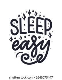 Lettering Slogan about sleep and good night. Vector illustration design for graphics, prints, posters, cards, stickers and other creative uses