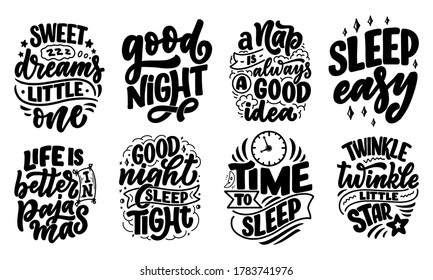 Lettering Slogan about sleep and good night. Vector illustration design for graphics, prints, posters, cards, stickers and other creative uses