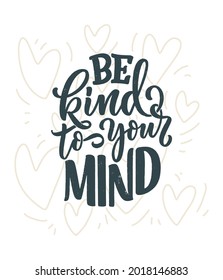 Lettering slogan about therapy. Funny quote for blog, poster and print design. Modern calligraphy text. Mental healthcare