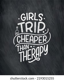 Lettering slogan about therapy. Funny quote for blog, poster and print design. Modern calligraphy text. Mental healthcare