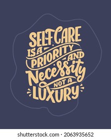 Lettering slogan about therapy. Mental healthcare. Funny quote for blog, poster and print design. Vector illustration