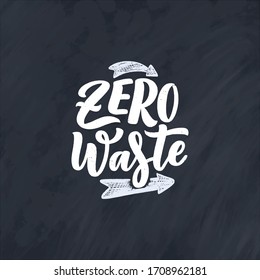 Lettering slogan about waste recycling. Nature concept based on reducing waste and using or reusable products. Motivational quote for choosing eco friendly lifestyle. Vector illustration