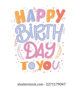 Happy Birthday Text Vector Art & Graphics