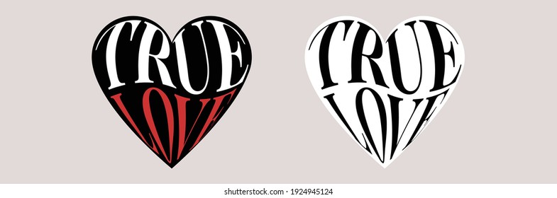 lettering slogan with heart-shaped effect