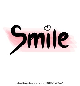 lettering smile. Design of cards and invitations, prints and posters.