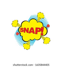 Lettering Snap, Comic Text, Pop Art Style.Cartoon Sound Effect Illustration
