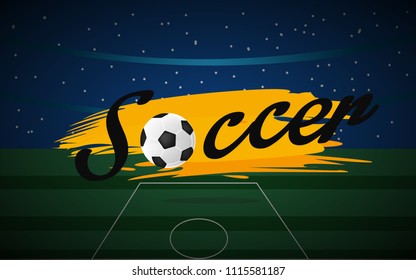 Lettering Soccer Football Illustration Vector