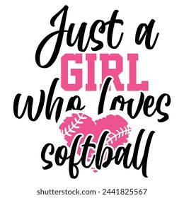 Lettering softball vector illustration on white background