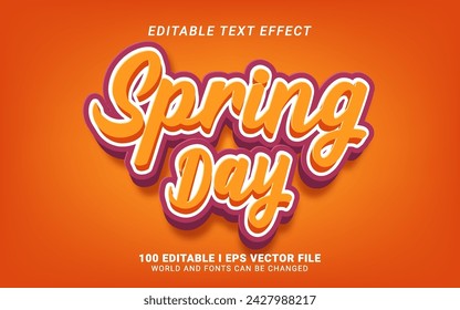 lettering spring day 3d style text effect