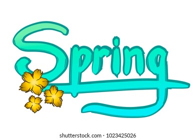 Lettering spring with flowers