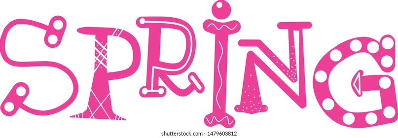 Lettering Spring Funny Letters Original Text Stock Vector (Royalty Free ...