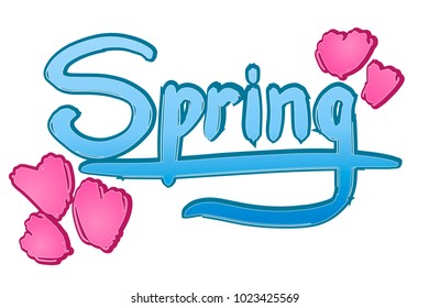 Lettering spring with hearts