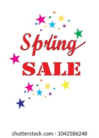 Lettering of spring sale. vector illustration