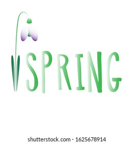 Lettering: spring. Vector illustration, template design for posters, flyers, vouchers, cards.