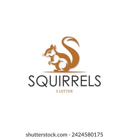 lettering squirrel, letter S logo that formed squirrel logo