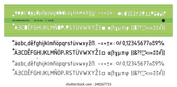 lettering stencil plastic tool and script
