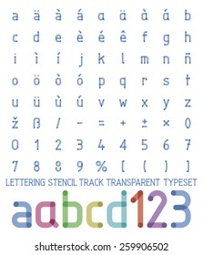 lettering stencil track transparent typeset one color easy to change 