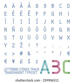 lettering stencil track transparent typeset one color easy to change 