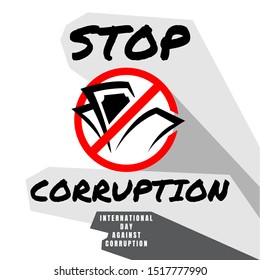 lettering stop corruption day vector for International Anti Corruption Day and international day against corruption poster design illustration