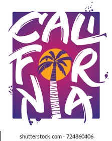 Lettering. stylized inscription California.