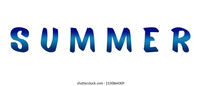 lettering summer in english gradient vector isolated element