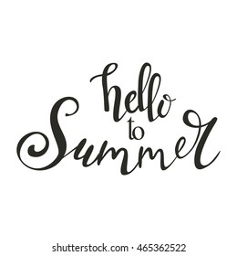 Lettering summer quote. Vector hand drawing composition. Monochrome typographic banner. Poster with handwritten text